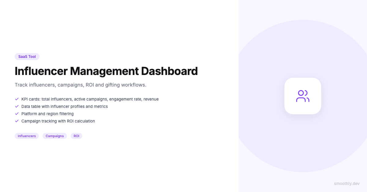 Influencer Management Dashboard